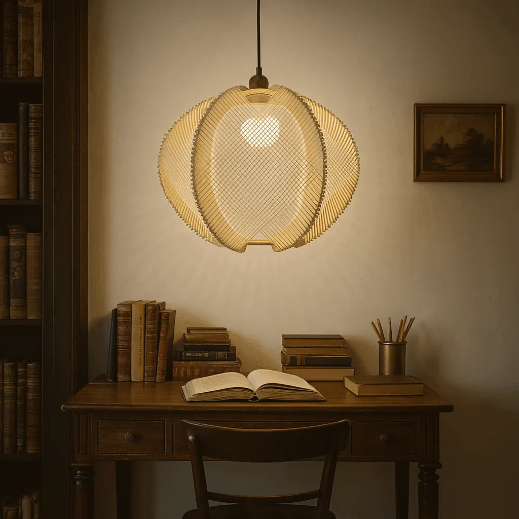 Abat-jour suspendu en bois de style nordique avec corde, pour salon et salle à manger – Kit DIY - E26/E27