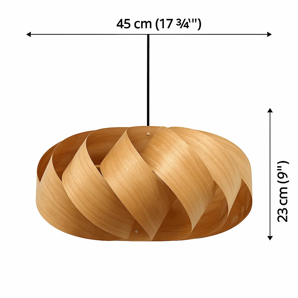 Nordic Swirl Holz-Pendelleuchtenschirm für Wohnzimmer | DIY Lampenschirm-Bausätze