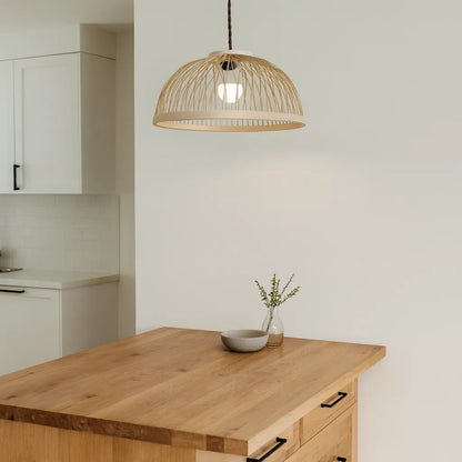 Nordic Dome Bamboo Pendant Light Shade for Dining Room - DIY Lampshade Kit