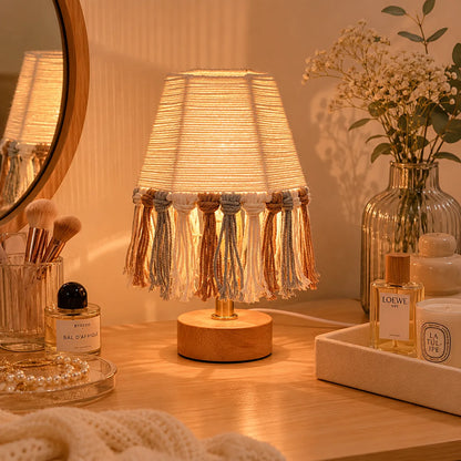 Boho Lampshade DIY Kit | Handmade Cotton Rope Table Lamp with Tassels