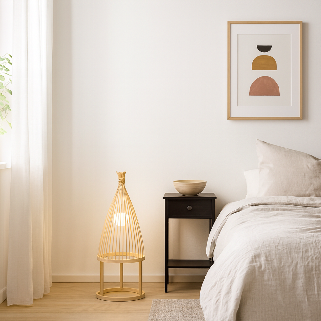 Nordic Conical Bamboo Pendant Light Shade for Kitchen Island - E26,E27,M11