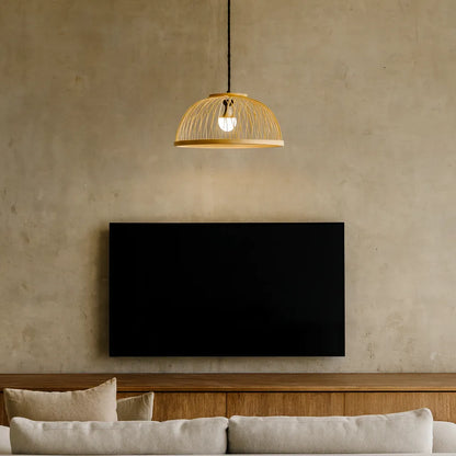 Nordic Dome Bamboo Pendant Light Shade for Dining Room - DIY Lampshade Kit
