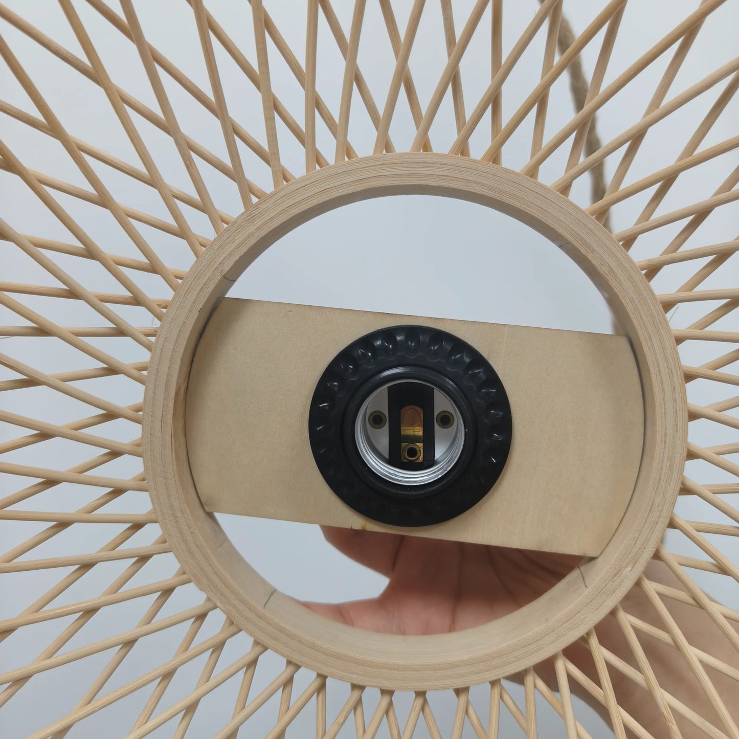 Minimalist Nordic Dome Bamboo Pendant Light Shade for Dining Room – M11/E27/E26