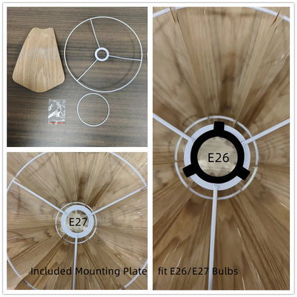 Nordische Jakobsmuschel-Lampenschirme aus Holz für Tisch- und Stehleuchten | DIY Lampenschirm-Bausätze