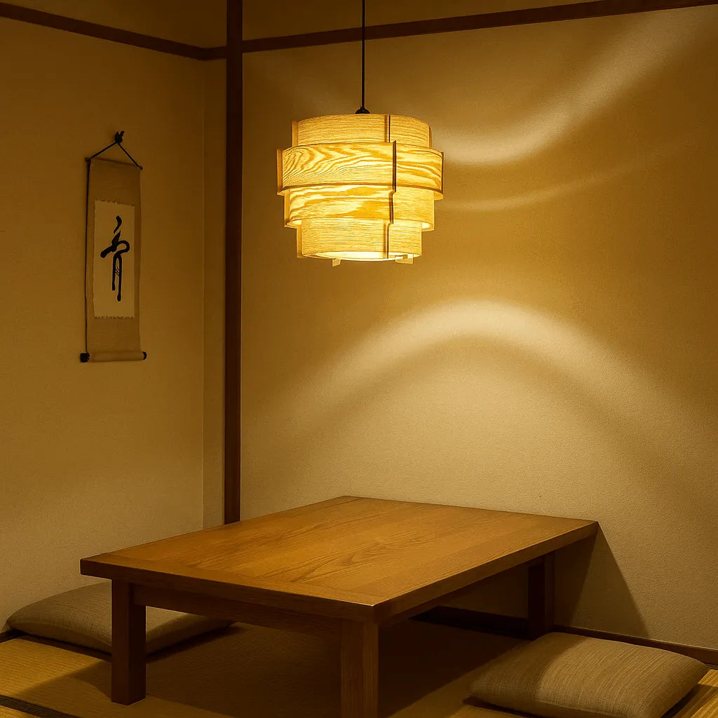 DIY Hängende Holztrommel-Pendelleuchte – 15'' x 11'' – Japandi – 2025