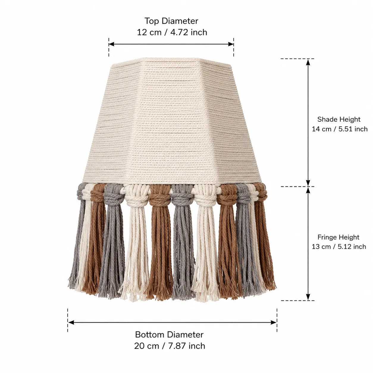 Boho Lampshade DIY Kit | Handmade Cotton Rope Table Lamp with Tassels