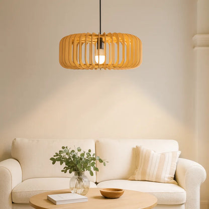 Scandinavian Slatted Wood Pendant Light Shade | Minimalist DIY Lampshade Kit