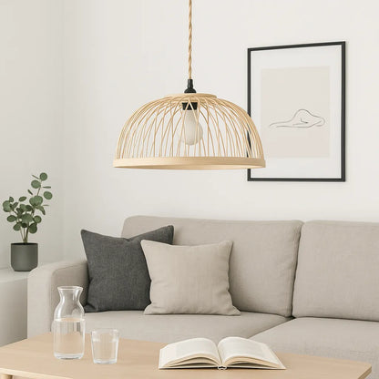 Nordic Dome Bamboo Pendant Light Shade for Dining Room - DIY Lampshade Kit