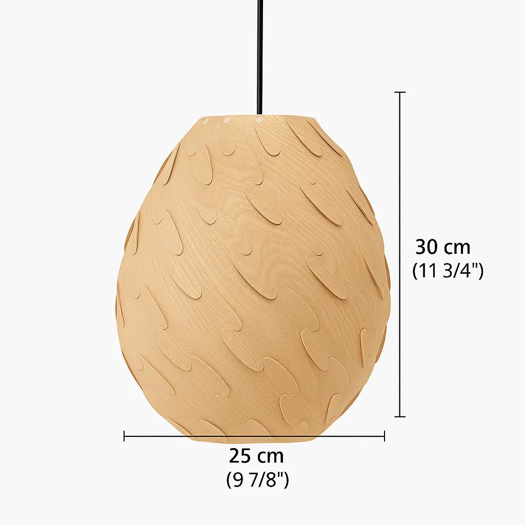 Abat-jour suspendu en bois de style nordique en forme d'œuf pour îlot de cuisine | Kit de fabrication de lampe à monter soi-même