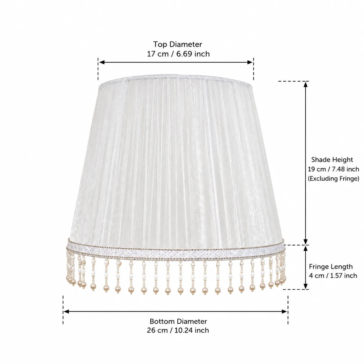 Fabric Empire Lampshade with Pearl Fringe | DIY Romantic Vintage Table Lamp Shade Kit