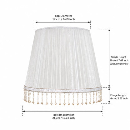 Fabric Empire Lampshade with Pearl Fringe | DIY Romantic Vintage Table Lamp Shade Kit