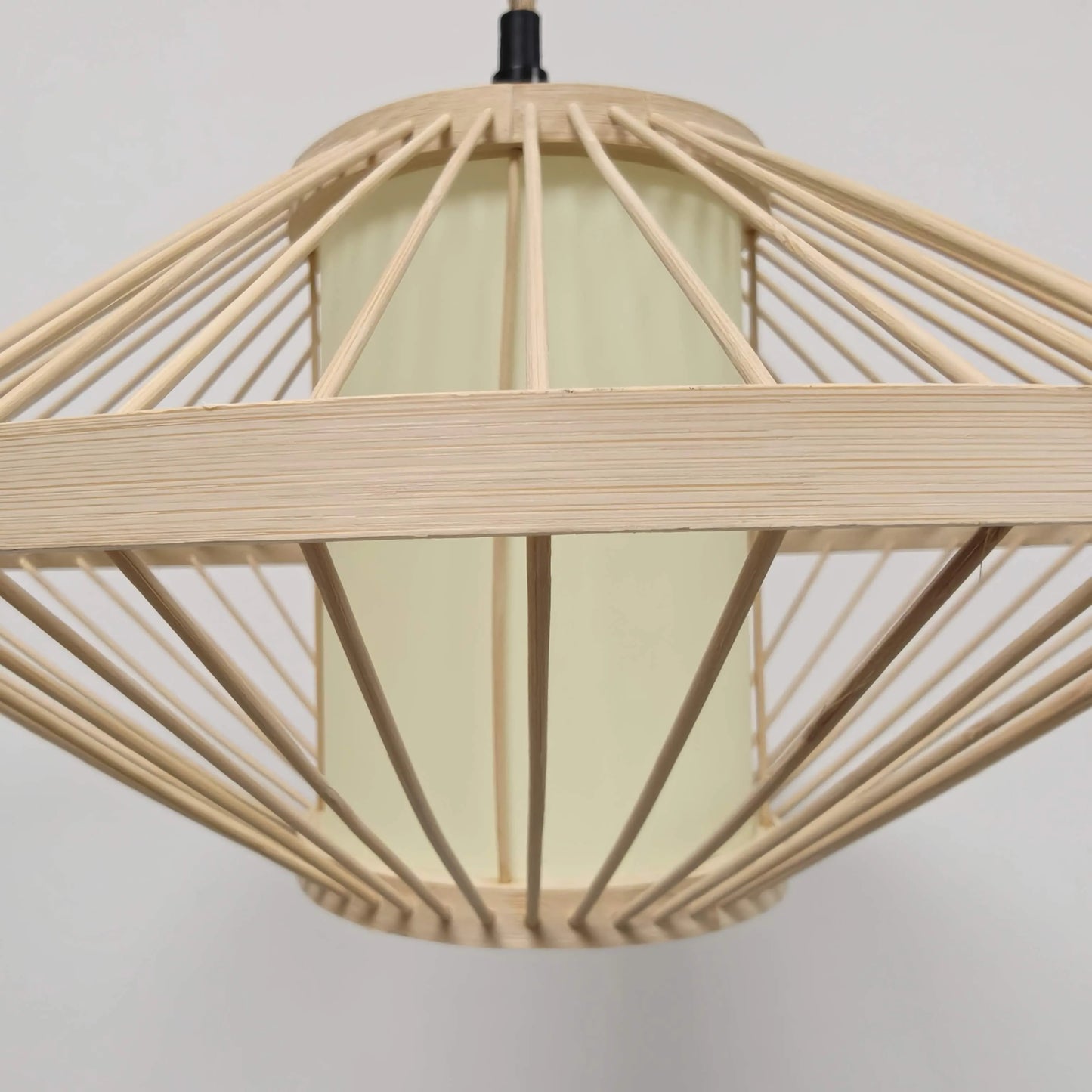 Japandi Disc Bamboo Pendant Light Shade | Minimalist Design – M11/E26/E27