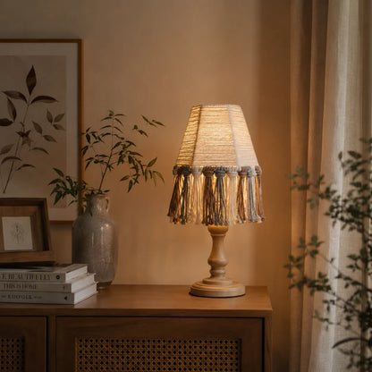 Boho Lampshade DIY Kit | Handmade Cotton Rope Table Lamp with Tassels