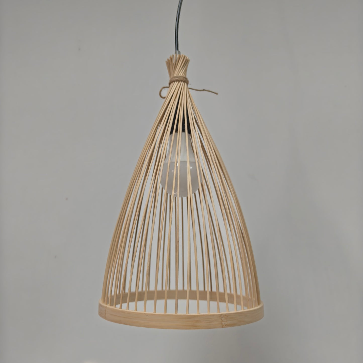 Nordic Conical Bamboo Pendant Light Shade for Kitchen Island - E26,E27,M11