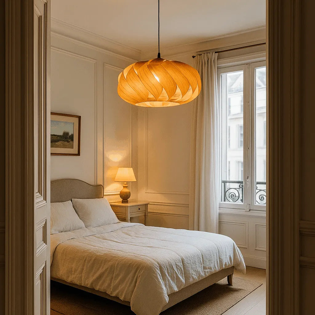 Nordic Swirl Wood Pendant Light Shade for Living Room | DIY Lampshade Kits