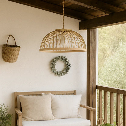 Nordic Dome Bamboo Pendant Light Shade for Dining Room - DIY Lampshade Kit