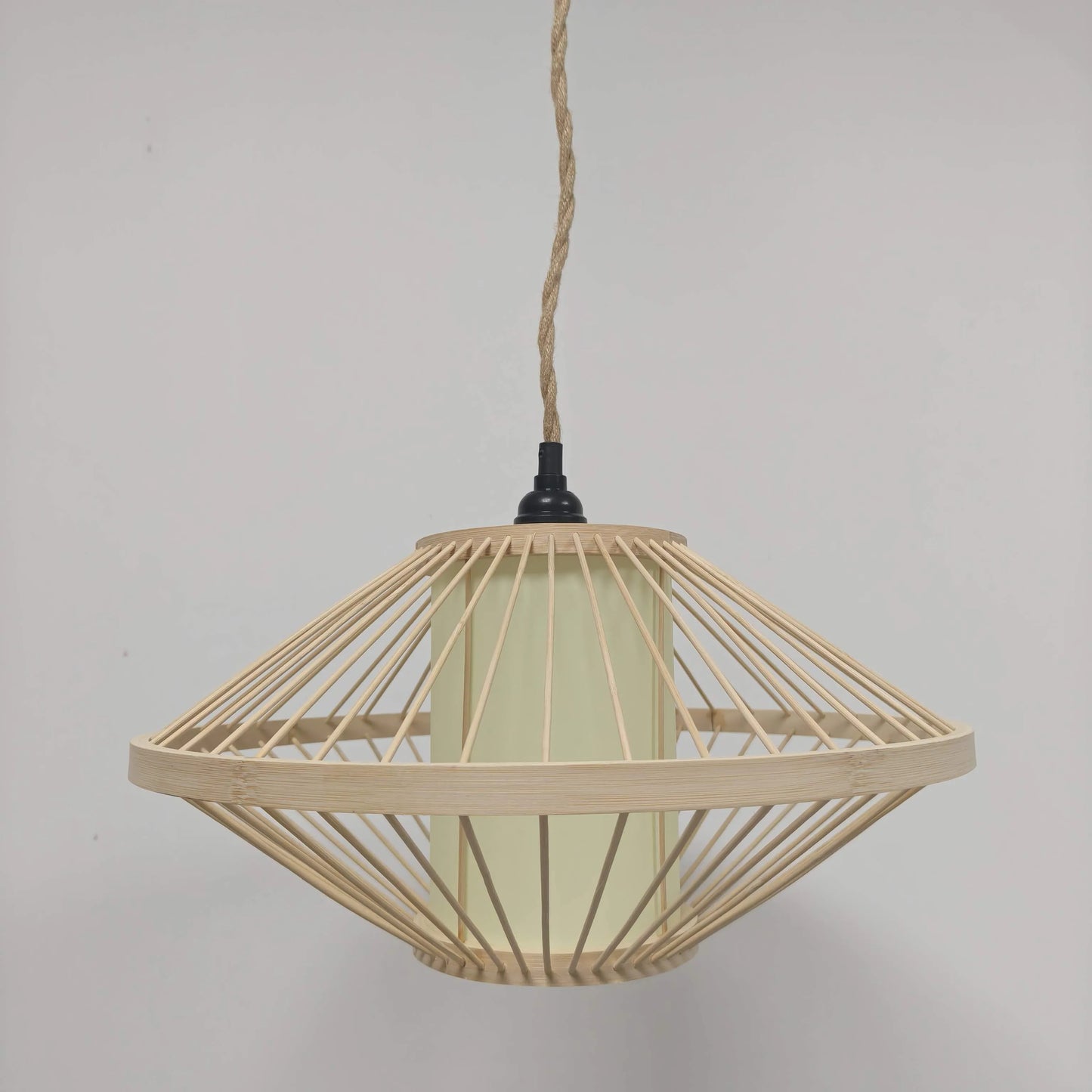 Japandi Disc Bamboo Pendant Light Shade | Minimalist Design – M11/E26/E27