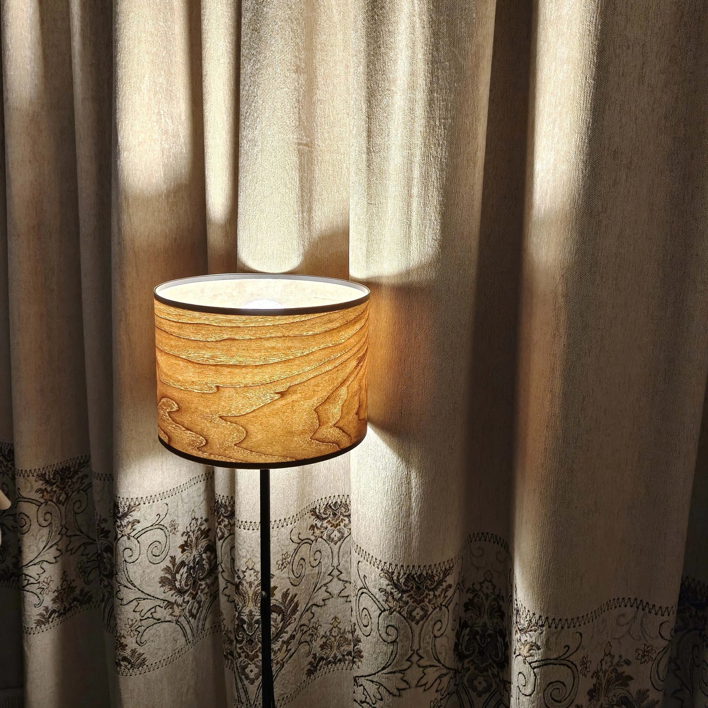 Vintage Drum Pendant Light Shade | Wooden Lampshade Kits for Floor Lamps & Bedrooms