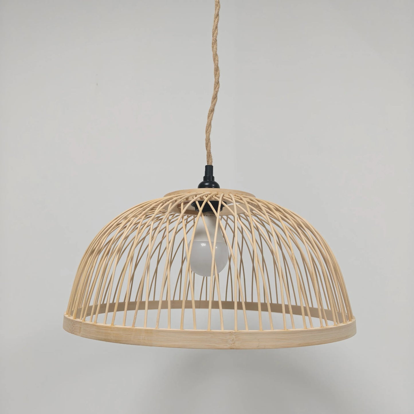 Minimalist Nordic Dome Bamboo Pendant Light Shade for Dining Room – M11/E27/E26