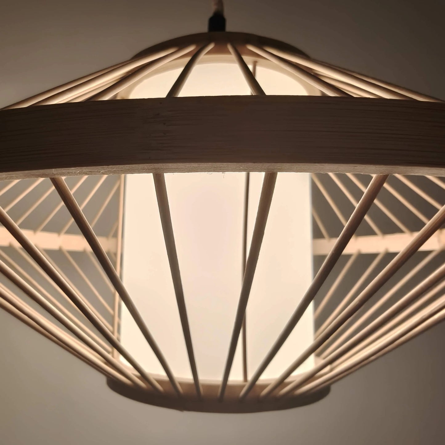 Japandi Disc Bamboo Pendant Light Shade | Minimalist Design – M11/E26/E27