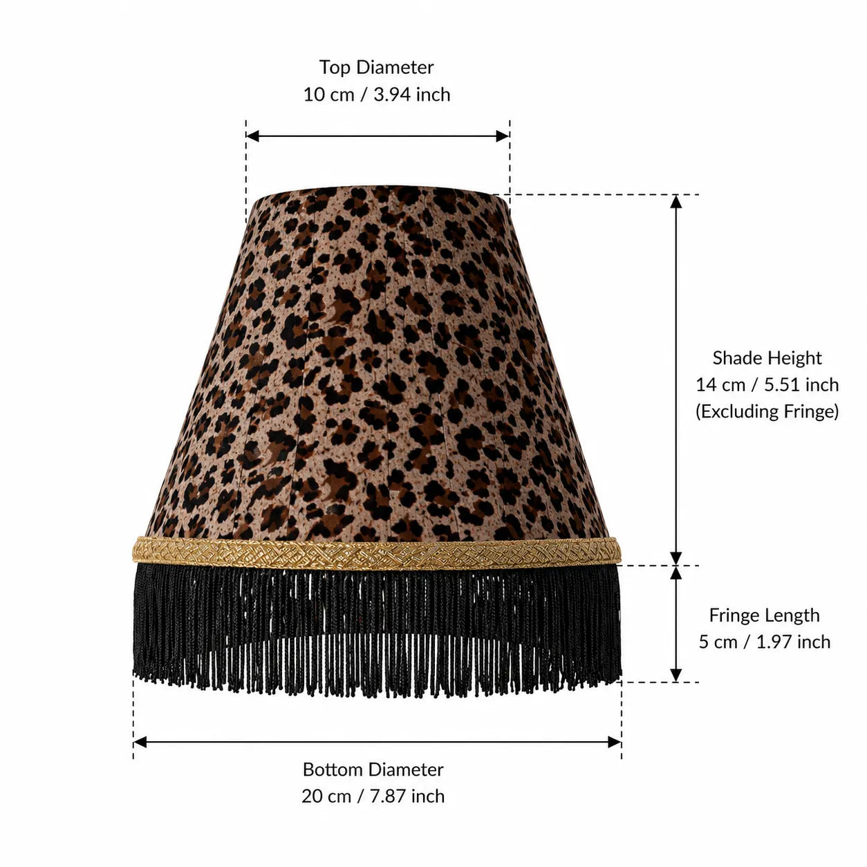 Fabric Empire Lampshade DIY Kit | Leopard Print Table Lamp Shade with Tassel