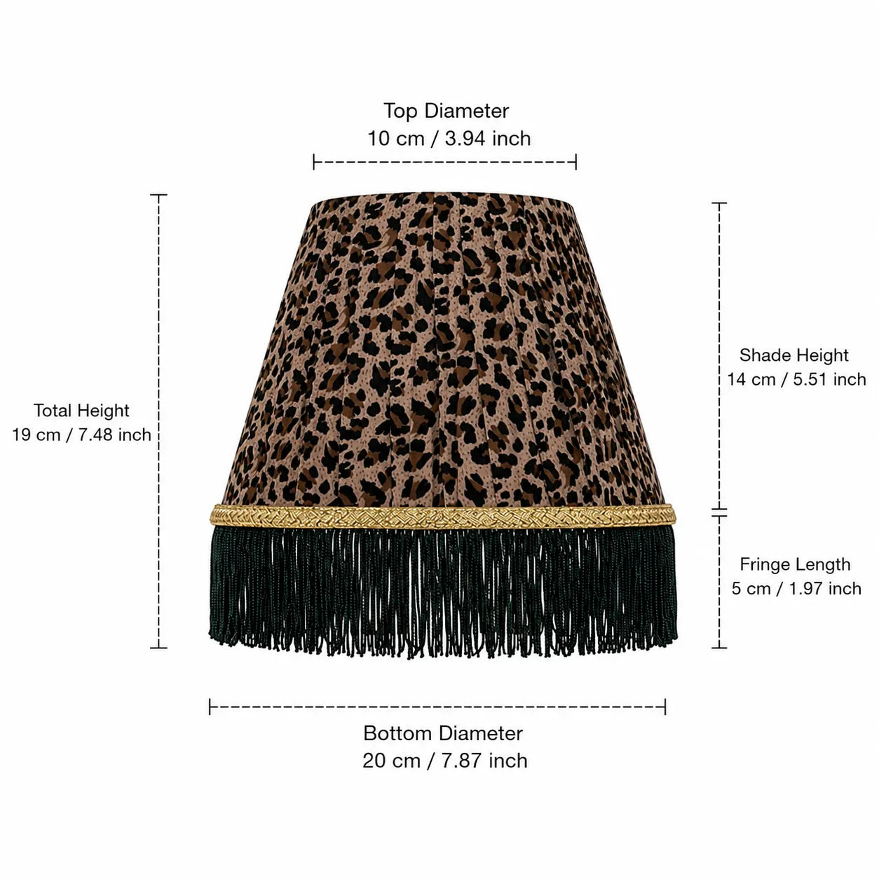 Fabric Empire Lampshade DIY Kit | Leopard Print Table Lamp Shade with Tassel