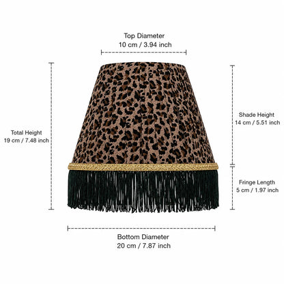 Fabric Empire Lampshade DIY Kit | Leopard Print Table Lamp Shade with Tassel