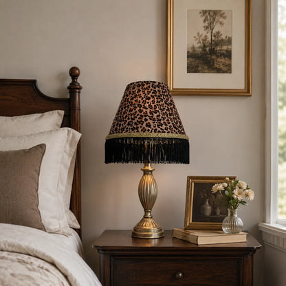 Fabric Empire Lampshade DIY Kit | Leopard Print Table Lamp Shade with Tassel
