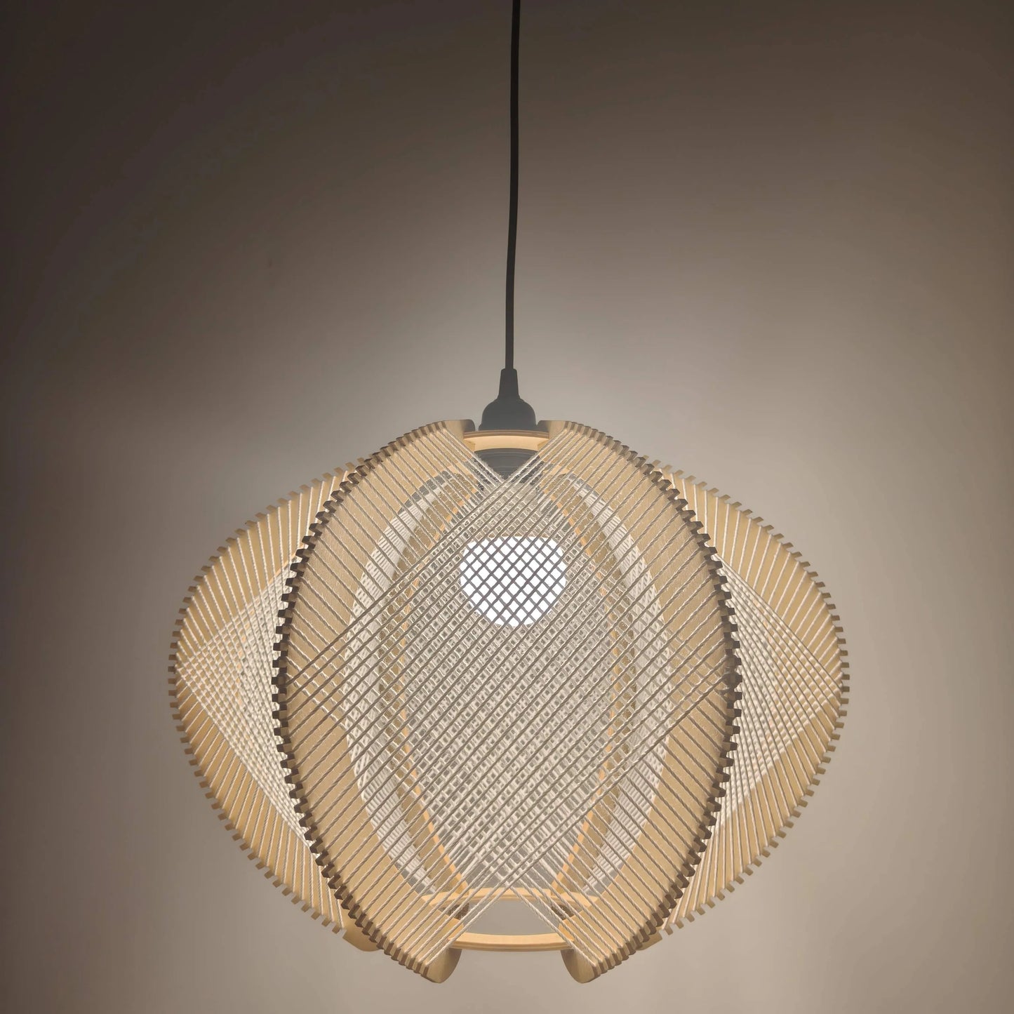 Nordic Wooden Rope Pendant Light Shade for Living Room & Dining Room – E26/E27
