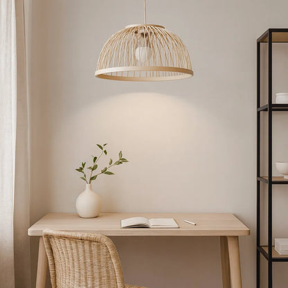 Nordic Dome Bamboo Pendant Light Shade for Dining Room - DIY Lampshade Kit