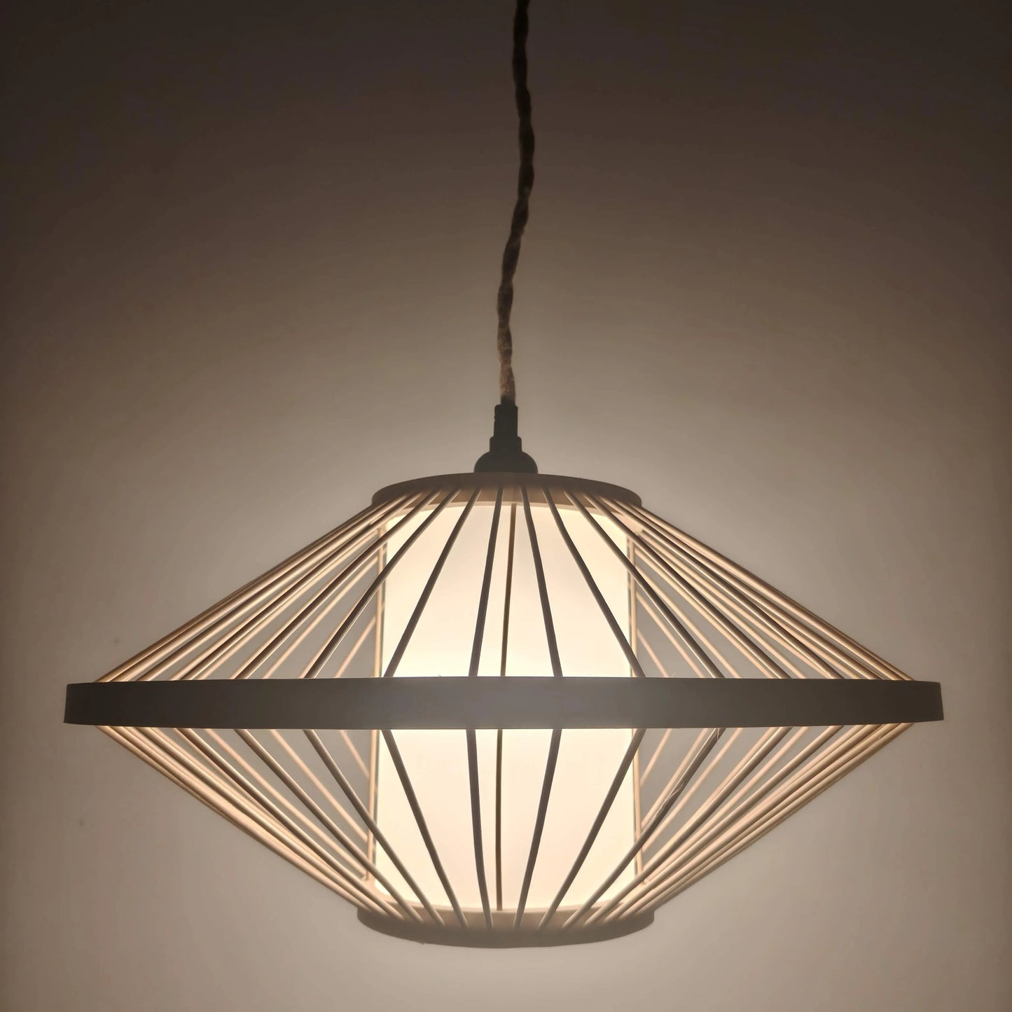 Japandi Disc Bamboo Pendant Light Shade | Minimalist Design – M11/E26/E27