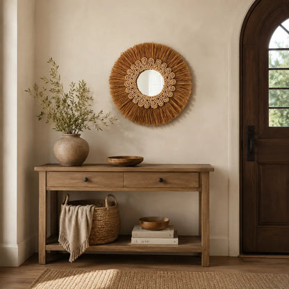 Large Rustic Wall Decor for Living Room | Farmhouse Mirror Wall Art