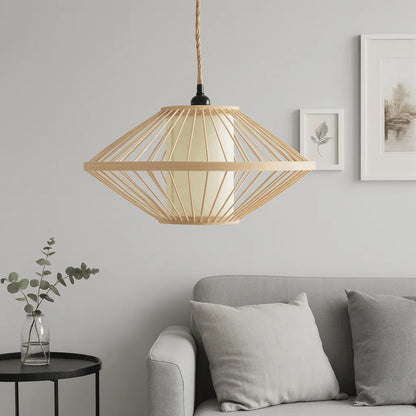 Japandi Disc Bamboo Pendant Light Shade | Minimalist DIY Lampshade Kit