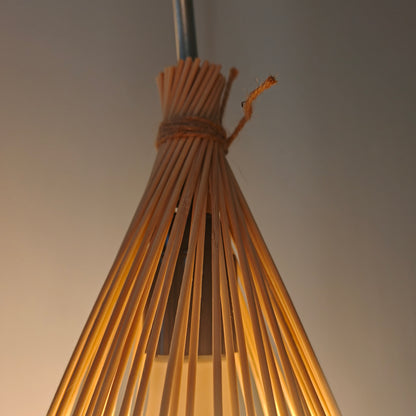 Nordic Conical Pendant Light Shade for Kitchen Island | Bamboo DIY Lampshade Kit