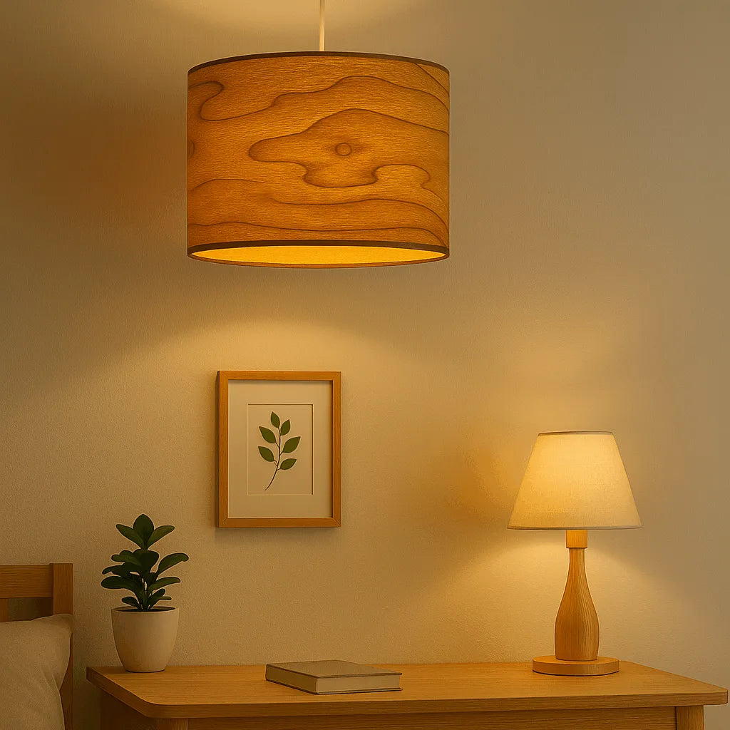 Vintage Drum Pendant Light Shade | Wooden Lampshade Kits for Floor Lamps & Bedrooms