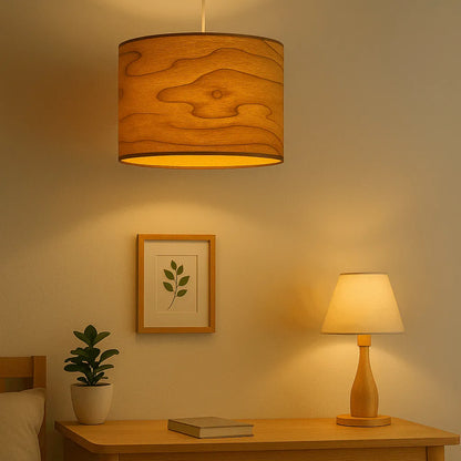Vintage Drum Pendant Light Shade | Wooden Lampshade Kits for Floor Lamps & Bedrooms
