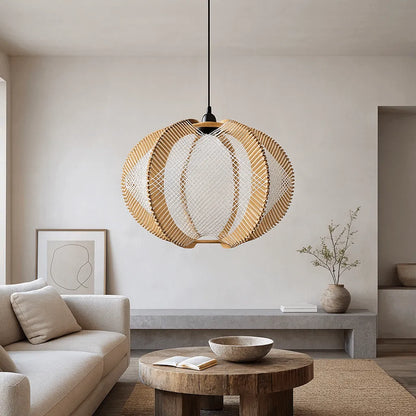 Nordic Wooden Pendant Light Shade | Natural Rope DIY Lampshade Kit