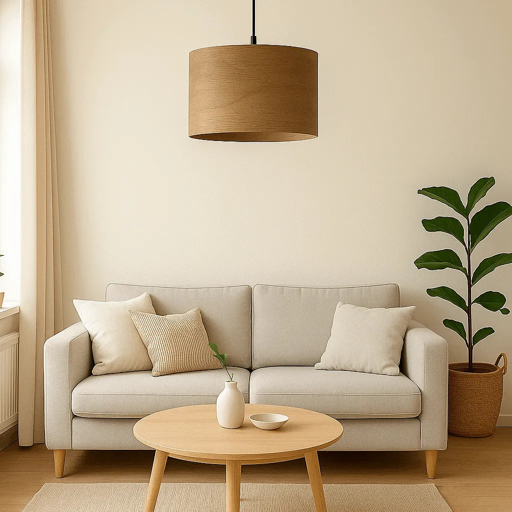 Vintage Drum Pendant Light Shade | Wooden Lampshade Kits for Floor Lamps & Bedrooms