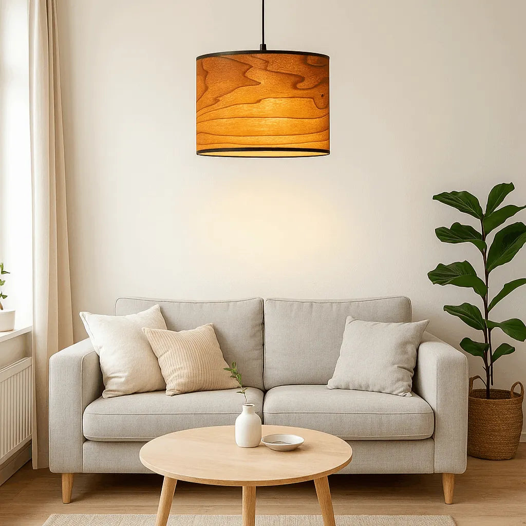 Vintage Drum Pendant Light Shade | Wooden Lampshade Kits for Floor Lamps & Bedrooms