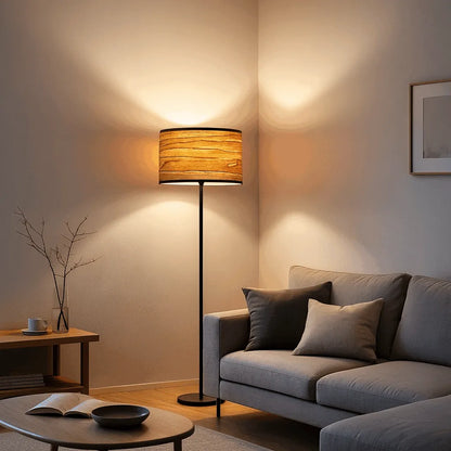 Vintage Drum Pendant Light Shade | Wooden Lampshade Kits for Floor Lamps & Bedrooms