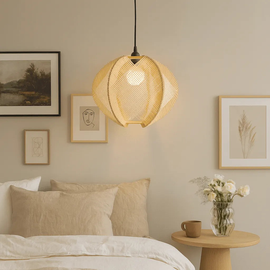 Nordic Wooden Rope Pendant Light Shade for Living Room & Dining Room – E26/E27