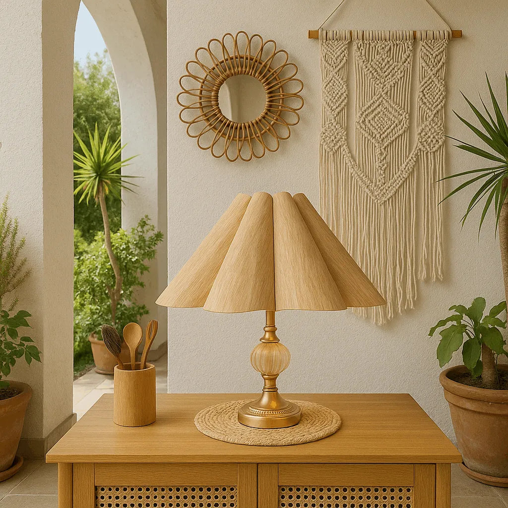 Nordische Jakobsmuschel-Lampenschirme aus Holz für Tisch- und Stehleuchten | DIY Lampenschirm-Bausätze