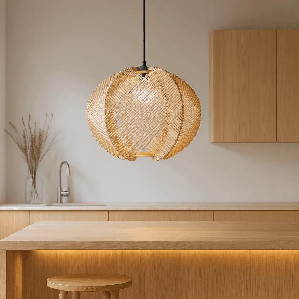 Nordic Wooden Rope Pendant Light Shade for Living Room & Dining Room – E26/E27
