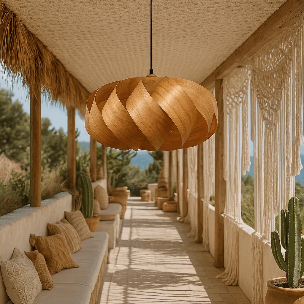 Nordic Swirl Wood Pendant Light Shade for Living Room | DIY Lampshade Kits