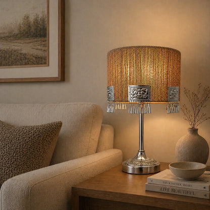 Boho Rope Lampshade with Fringe | DIY Natural Table Lamp Shade Kit