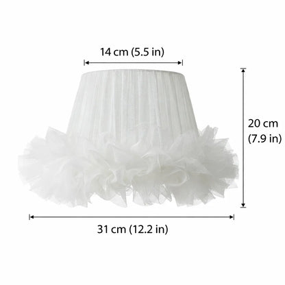 Ballerina Frilly Tulle Lampshade | DIY White Fabric Table Lamp Shade Kit for Coquette