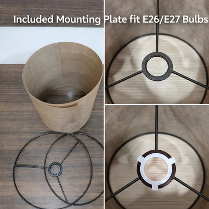 Vintage Drum Pendant Light Shade | Wooden Lampshade Kits for Floor Lamps & Bedrooms