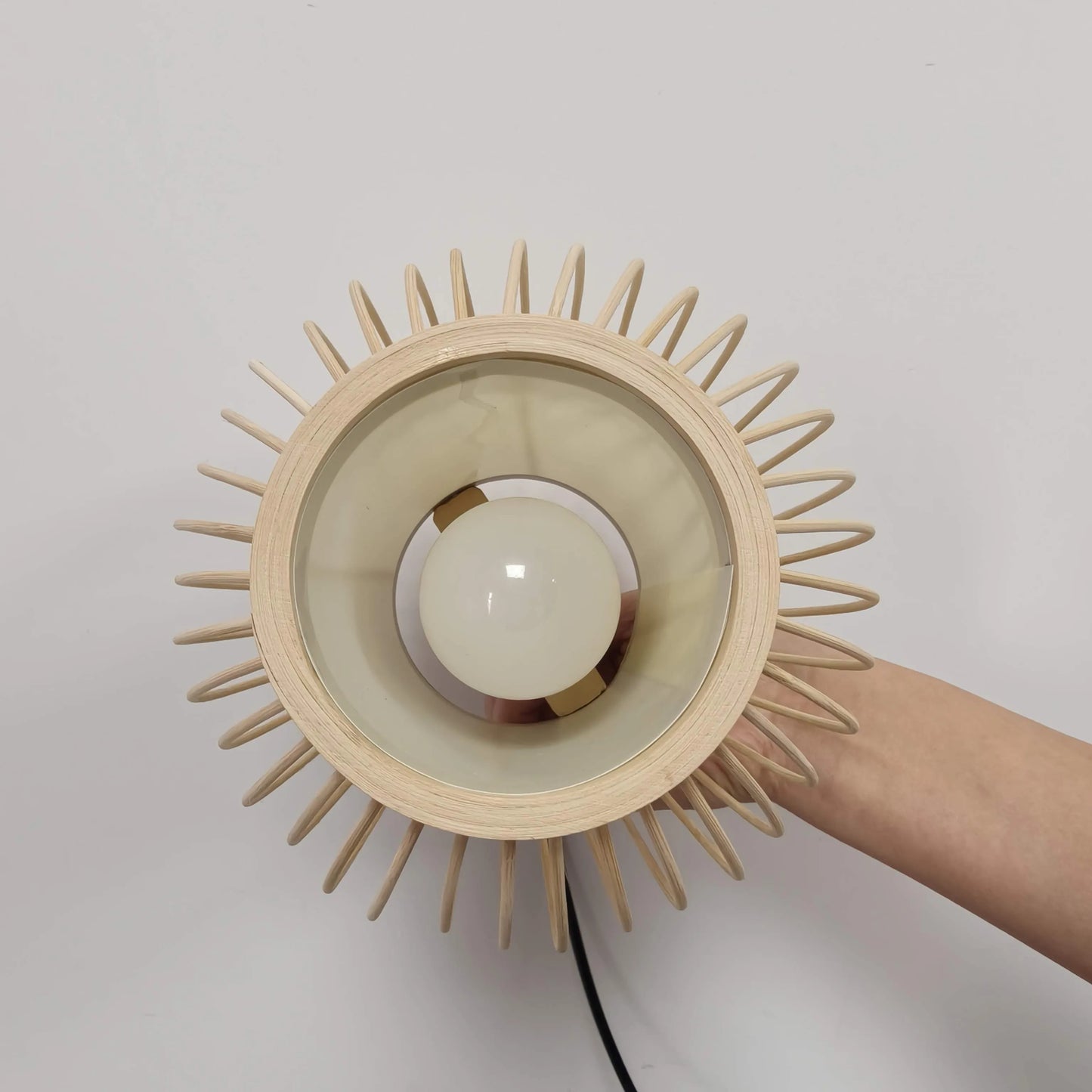 Japandi Small Lantern Bamboo Pendant Light Shade for Bedside | Minimalist Design – M11