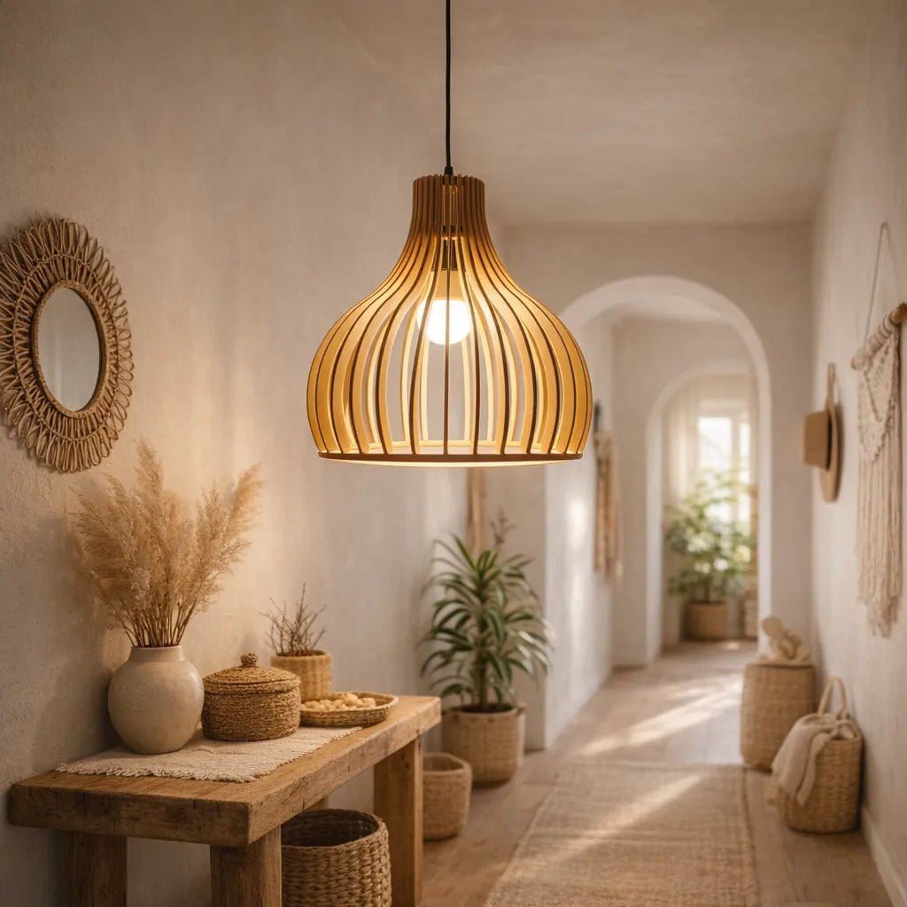 Scandinavia Sculptural Birdcage Wood Pendant Light Shade – M11