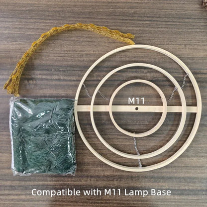 Pink & Green Fringe Pendant Lampshade | DIY Boho Hanging Light Shade Kit